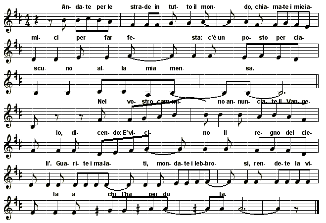 Il Coretto Dell Oratorio Andate Per Le Strade