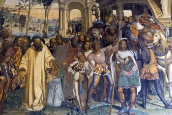 affresco nell'Abbazia di Monte Oliveto Maggiore, ad Asciano